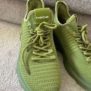 Bebe Olive Knit Sneakers